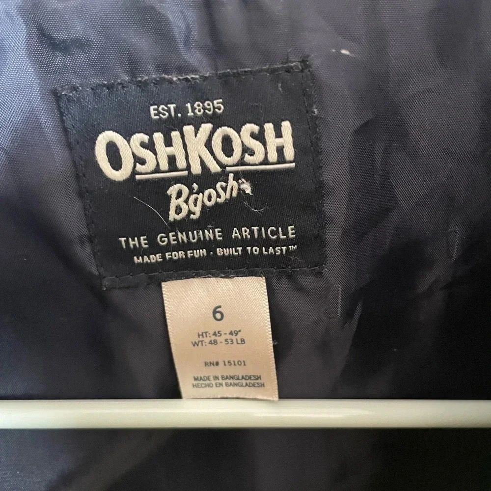 OshKosh B'gosh Neon Yellow and Black Puffer Vest size 6
